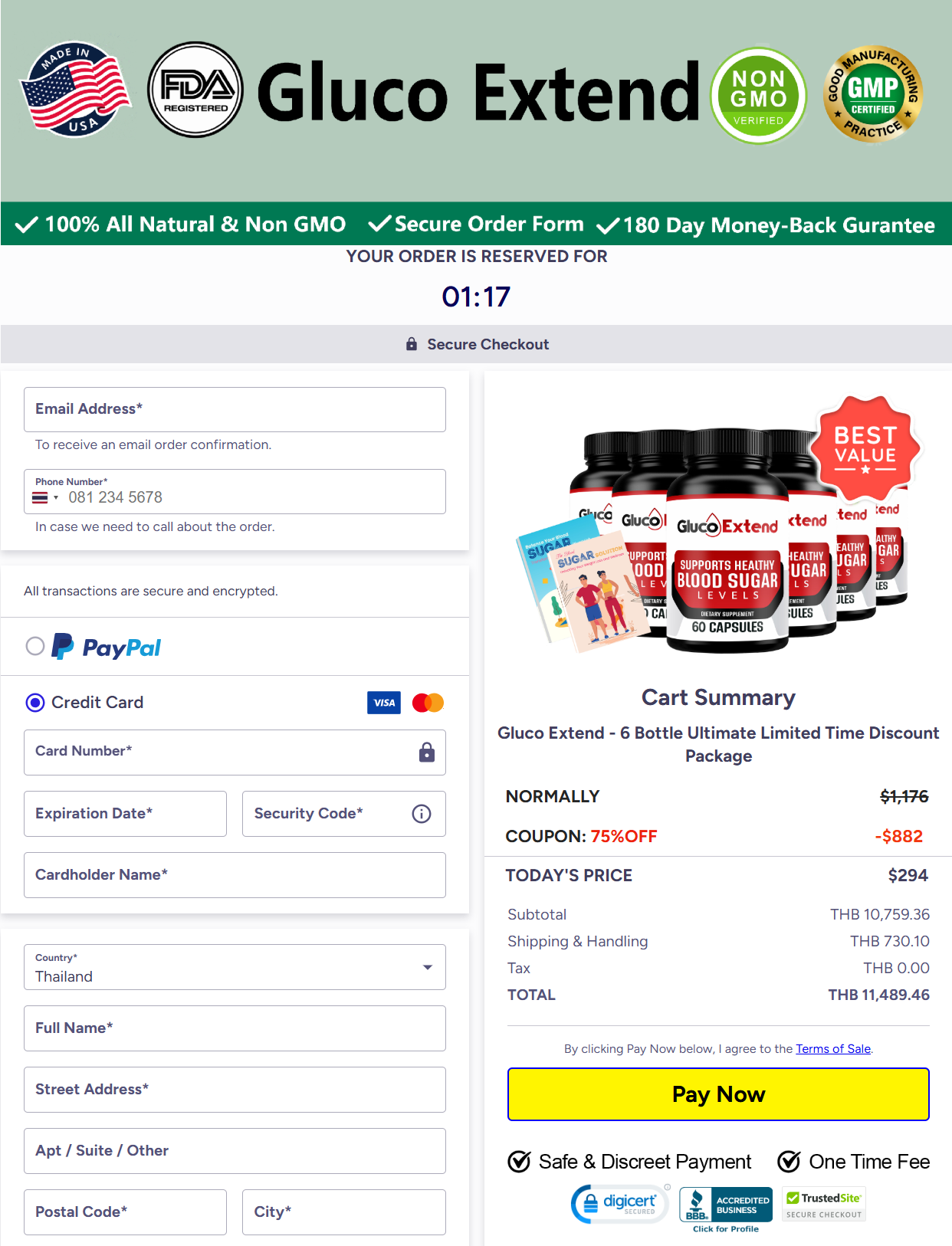 Gluco Extend Official Website Secure Order Page